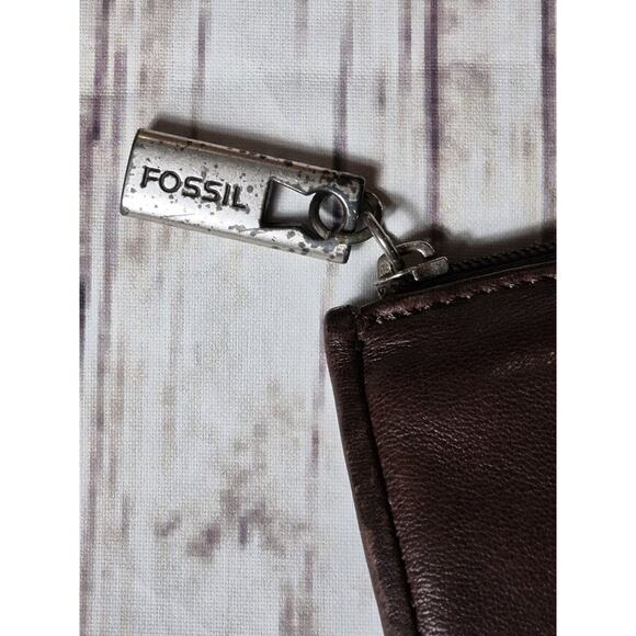 Vintage Fossil Brown Genuine Leather Wallet Many Pockets & Organizers - Picture 3 of 11